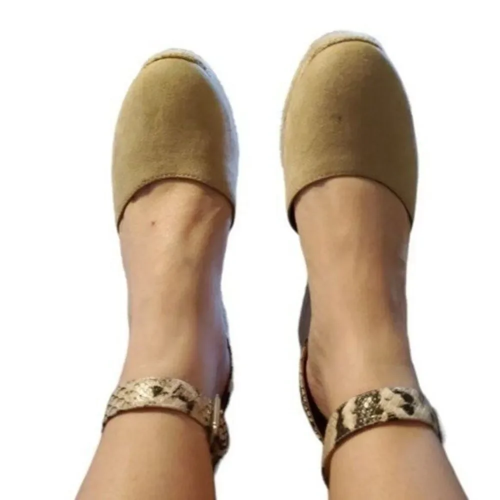 Nine West Espadrille Sandals Platform Shoes Snakeskin Print Women's WOMAN'S 8 M
